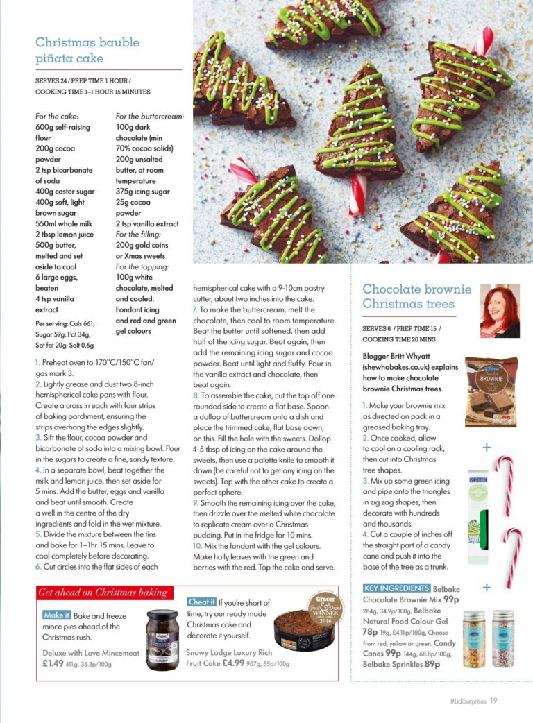 Chocolate Brownie Christmas Trees for Lidl Magazine She Who Bakes